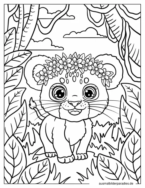 Löwe Ausmalbild 2 als Gratis-PDF Löwe Ausmalbild 2 - kostenlos zum Ausdrucken