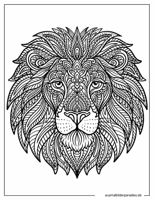 Löwe Ausmalbild 20 als Gratis-PDF Löwe Ausmalbild 20 - kostenlos zum Ausdrucken