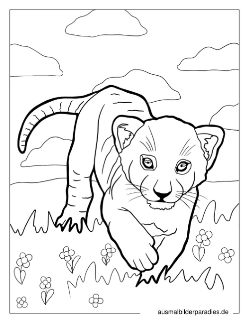 Löwe Ausmalbild 22 als Gratis-PDF Löwe Ausmalbild 22 - kostenlos zum Ausdrucken