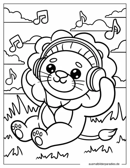 Löwe Ausmalbild 26 als Gratis-PDF Löwe Ausmalbild 26 - kostenlos zum Ausdrucken
