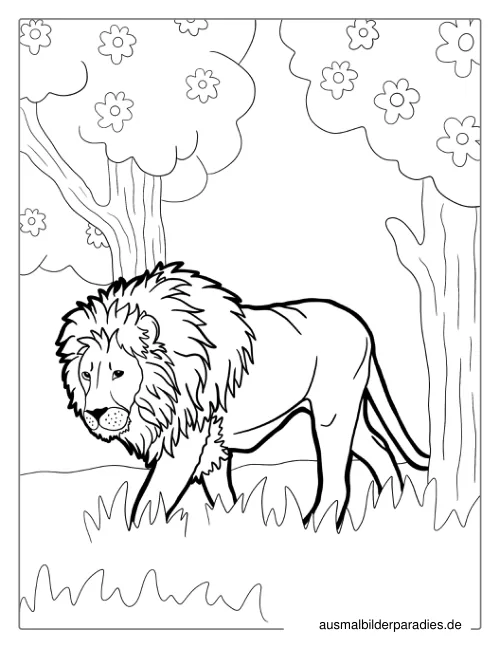 Löwe Ausmalbild 28 als Gratis-PDF Löwe Ausmalbild 28 - kostenlos zum Ausdrucken
