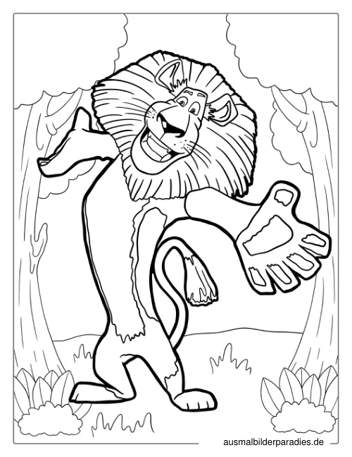 Löwe Ausmalbild 3 als Gratis-PDF Löwe Ausmalbild 3 - kostenlos zum Ausdrucken