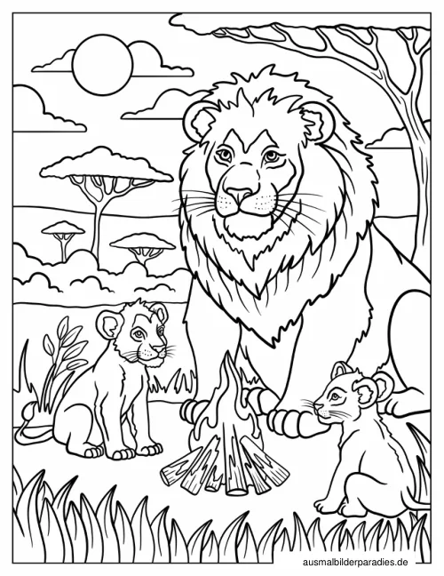 Löwe Ausmalbild 31 als Gratis-PDF Löwe Ausmalbild 31 - kostenlos zum Ausdrucken