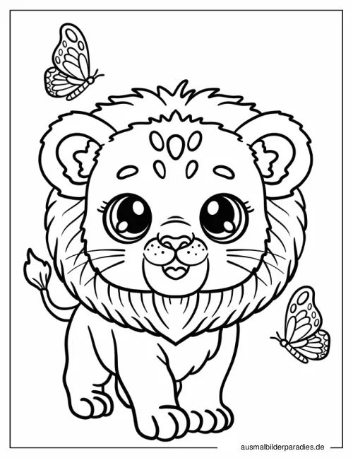 Löwe Ausmalbild 6 als Gratis-PDF Löwe Ausmalbild 6 - kostenlos zum Ausdrucken