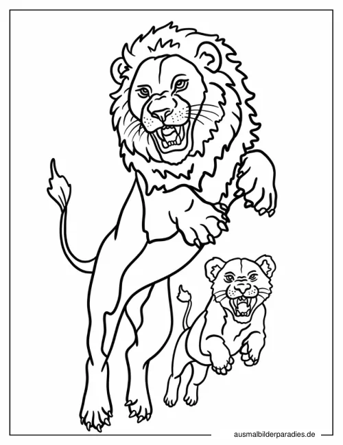 Löwe Ausmalbild 7 als Gratis-PDF Löwe Ausmalbild 7 - kostenlos zum Ausdrucken