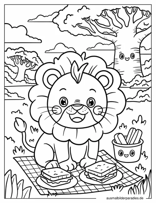 Löwe Ausmalbild 8 als Gratis-PDF Löwe Ausmalbild 8 - kostenlos zum Ausdrucken