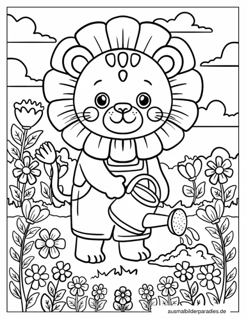 Löwe Ausmalbild 9 als Gratis-PDF Löwe Ausmalbild 9 - kostenlos zum Ausdrucken