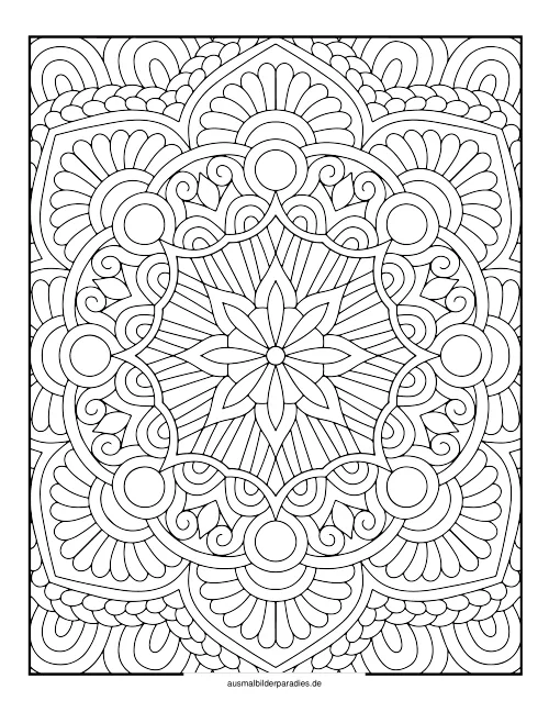 Mandala für Erwachsene Ausmalbild 14 als Gratis-PDF Mandala für Erwachsene Ausmalbild 14 - kostenlos zum Ausdrucken