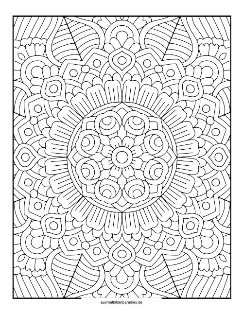Mandala für Erwachsene Ausmalbild 15 als Gratis-PDF Mandala für Erwachsene Ausmalbild 15 - kostenlos zum Ausdrucken