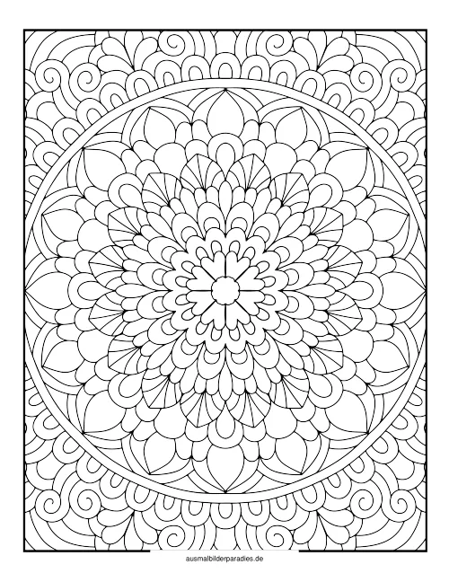 Mandala für Erwachsene Ausmalbild 16 als Gratis-PDF Mandala für Erwachsene Ausmalbild 16 - kostenlos zum Ausdrucken