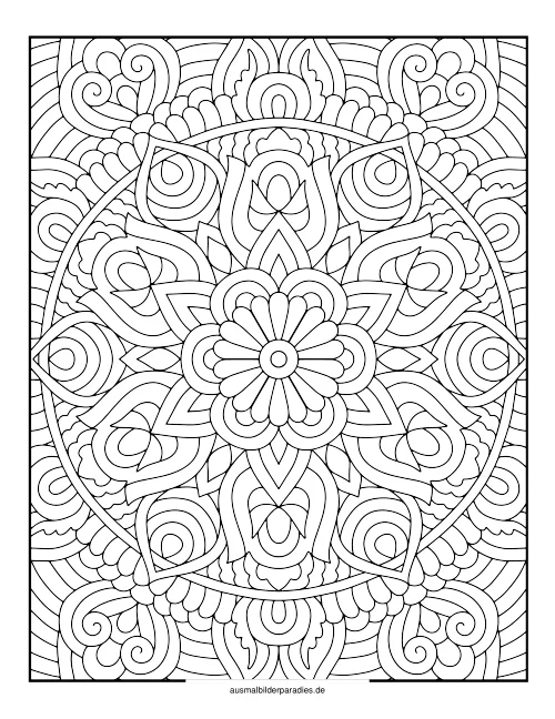Mandala für Erwachsene Ausmalbild 25 als Gratis-PDF Mandala für Erwachsene Ausmalbild 25 - kostenlos zum Ausdrucken