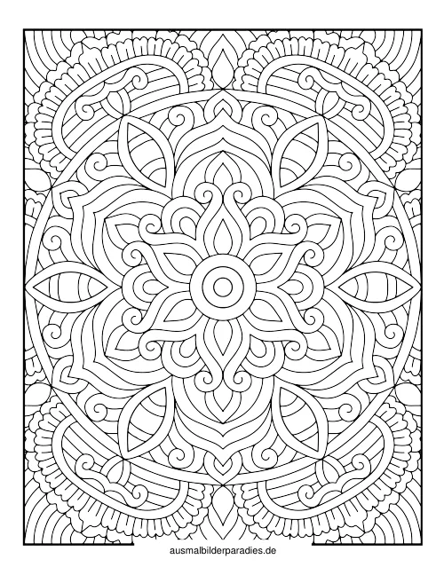 Mandala für Erwachsene Ausmalbild 26 als Gratis-PDF Mandala für Erwachsene Ausmalbild 26 - kostenlos zum Ausdrucken