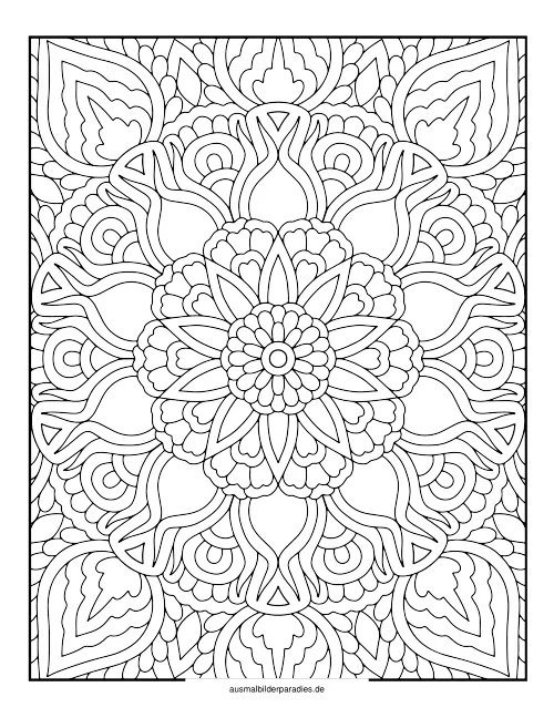 Mandala für Erwachsene Ausmalbild 3 als Gratis-PDF Mandala für Erwachsene Ausmalbild 3 - kostenlos zum Ausdrucken