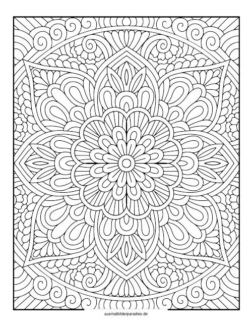 Mandala für Erwachsene Ausmalbild 32 als Gratis-PDF Mandala für Erwachsene Ausmalbild 32 - kostenlos zum Ausdrucken