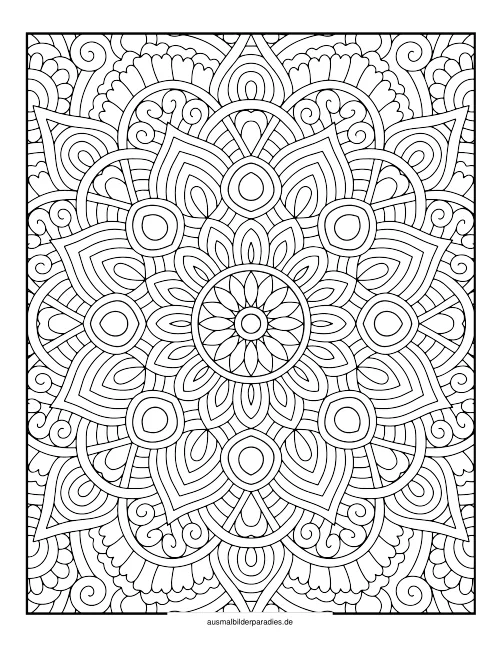 Mandala für Erwachsene Ausmalbild 36 als Gratis-PDF Mandala für Erwachsene Ausmalbild 36 - kostenlos zum Ausdrucken