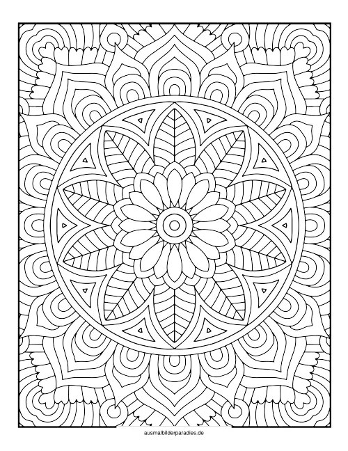 Mandala für Erwachsene Ausmalbild 4 als Gratis-PDF Mandala für Erwachsene Ausmalbild 4 - kostenlos zum Ausdrucken