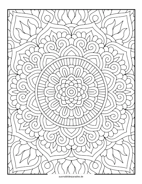 Mandala für Erwachsene Ausmalbild 5 als Gratis-PDF Mandala für Erwachsene Ausmalbild 5 - kostenlos zum Ausdrucken