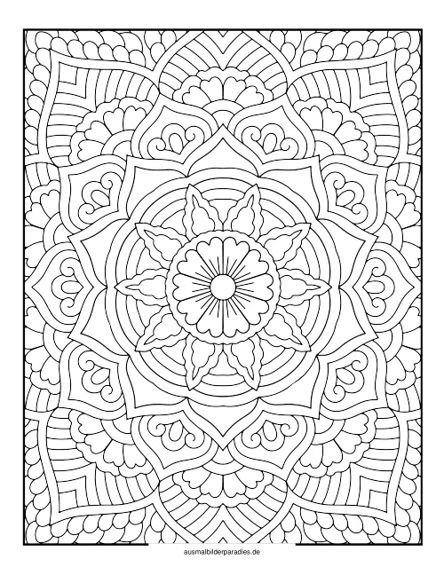 Mandala für Erwachsene Ausmalbild 6 als Gratis-PDF Mandala für Erwachsene Ausmalbild 6 - kostenlos zum Ausdrucken