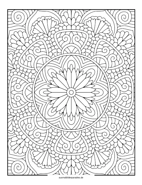 Mandala für Erwachsene Ausmalbild 8 als Gratis-PDF Mandala für Erwachsene Ausmalbild 8 - kostenlos zum Ausdrucken