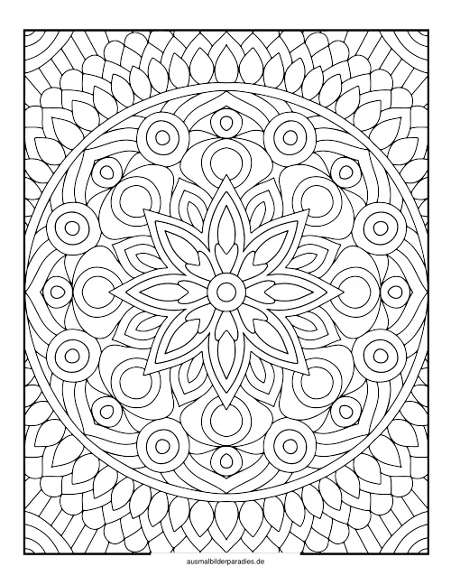 Mandala für Erwachsene Ausmalbild 9 als Gratis-PDF Mandala für Erwachsene Ausmalbild 9 - kostenlos zum Ausdrucken