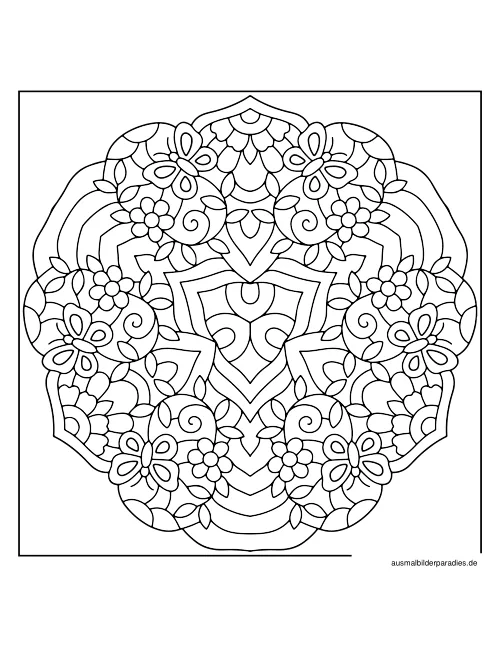 Mandala Ausmalbild 16 - kostenlos zum Ausdrucken