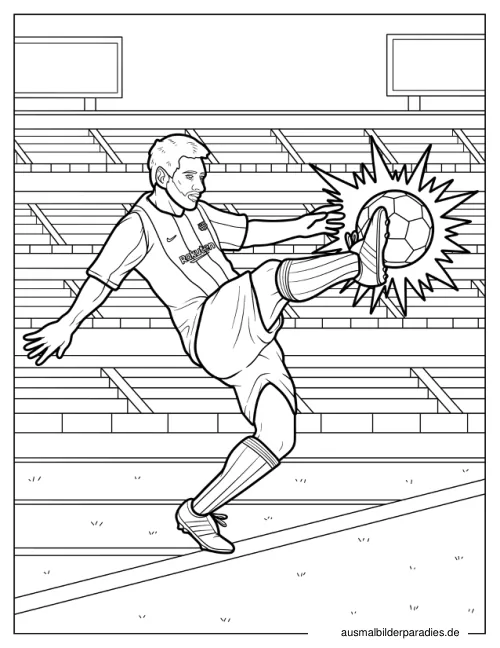 Messi Ausmalbild 11 als Gratis-PDF Messi Ausmalbild 11 - kostenlos zum Ausdrucken