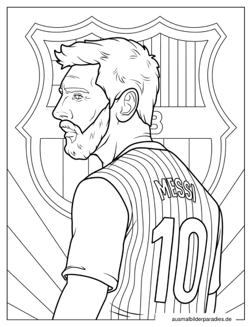 Messi Ausmalbild 15 als Gratis-PDF Messi Ausmalbild 15 - kostenlos zum Ausdrucken
