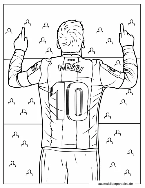 Messi Ausmalbild 2 als Gratis-PDF Messi Ausmalbild 2 - kostenlos zum Ausdrucken