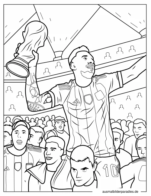 Messi Ausmalbild 20 als Gratis-PDF Messi Ausmalbild 20 - kostenlos zum Ausdrucken