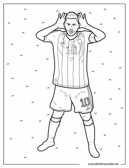 Messi Ausmalbild 21 als Gratis-PDF Messi Ausmalbild 21 - kostenlos zum Ausdrucken