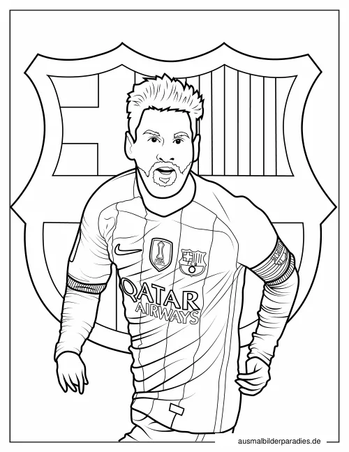 Messi Ausmalbild 22 als Gratis-PDF Messi Ausmalbild 22 - kostenlos zum Ausdrucken