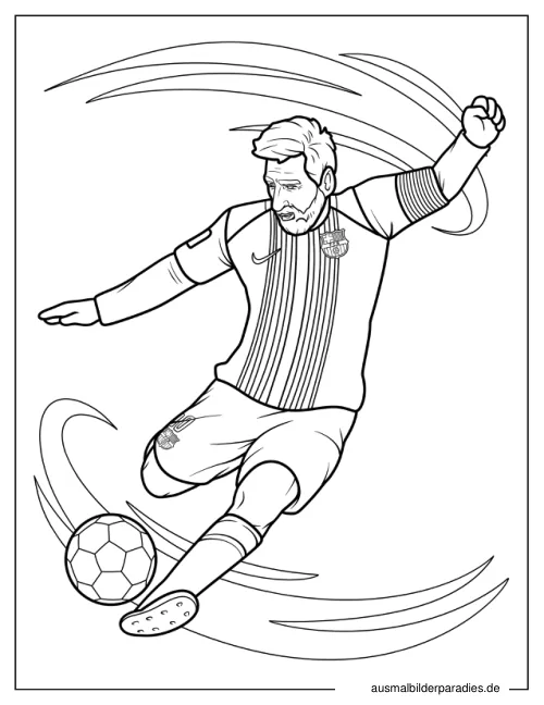 Messi Ausmalbild 23 als Gratis-PDF Messi Ausmalbild 23 - kostenlos zum Ausdrucken
