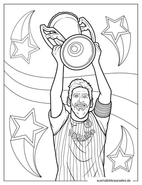 Messi Ausmalbild 24 als Gratis-PDF Messi Ausmalbild 24 - kostenlos zum Ausdrucken