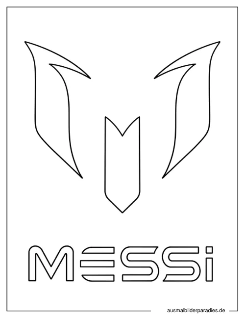 Messi Ausmalbild 25 als Gratis-PDF Messi Ausmalbild 25 - kostenlos zum Ausdrucken