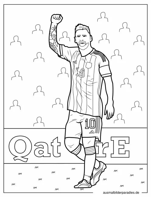 Messi Ausmalbild 26 als Gratis-PDF Messi Ausmalbild 26 - kostenlos zum Ausdrucken