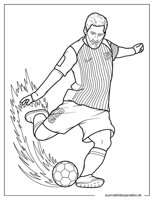 Messi Ausmalbild 30 als Gratis-PDF Messi Ausmalbild 30 - kostenlos zum Ausdrucken