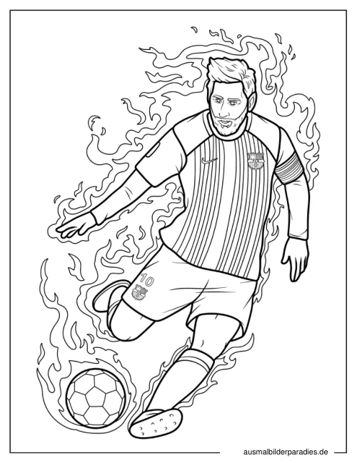 Messi Ausmalbild 32 als Gratis-PDF Messi Ausmalbild 32 - kostenlos zum Ausdrucken