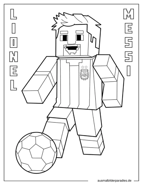 Messi Ausmalbild 33 als Gratis-PDF Messi Ausmalbild 33 - kostenlos zum Ausdrucken