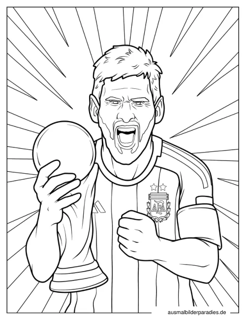 Messi Ausmalbild 35 als Gratis-PDF Messi Ausmalbild 35 - kostenlos zum Ausdrucken