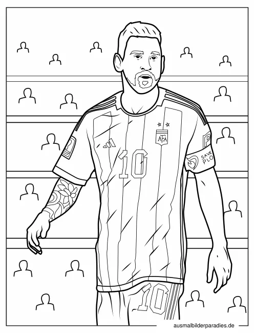 Messi Ausmalbild 36 als Gratis-PDF Messi Ausmalbild 36 - kostenlos zum Ausdrucken