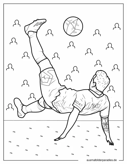 Messi Ausmalbild 4 als Gratis-PDF Messi Ausmalbild 4 - kostenlos zum Ausdrucken