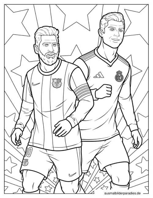 Messi Ausmalbild 7 als Gratis-PDF Messi Ausmalbild 7 - kostenlos zum Ausdrucken