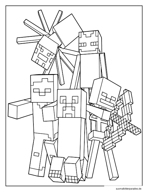 Minecraft Ausmalbild 12 - kostenlos zum Ausdrucken