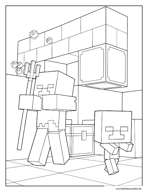 Minecraft Ausmalbild 19 - kostenlos zum Ausdrucken