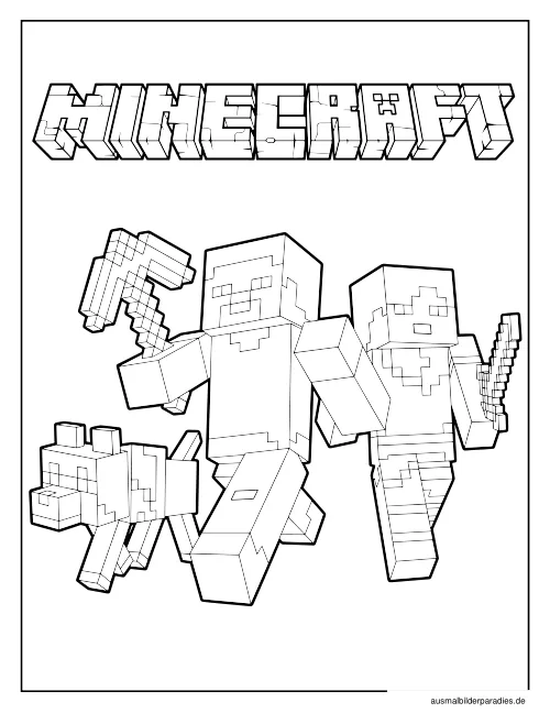 Minecraft Ausmalbild 33 - kostenlos zum Ausdrucken