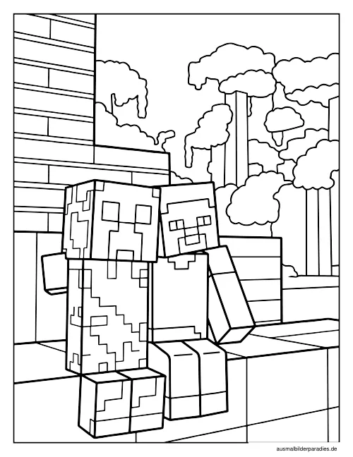 Minecraft Ausmalbild 34 - kostenlos zum Ausdrucken