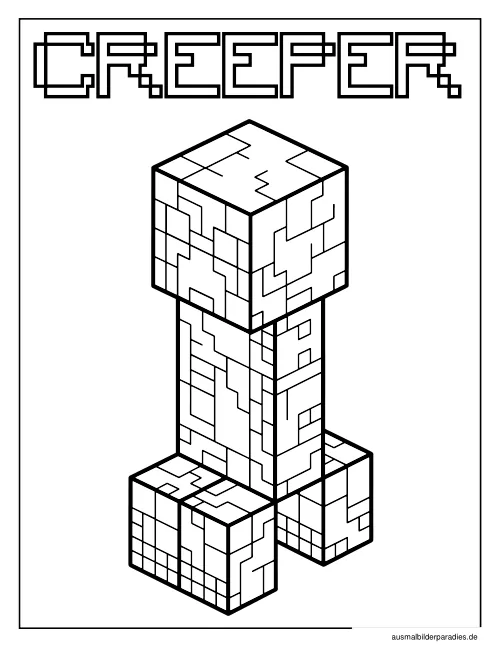 Minecraft Ausmalbild 6 - kostenlos zum Ausdrucken
