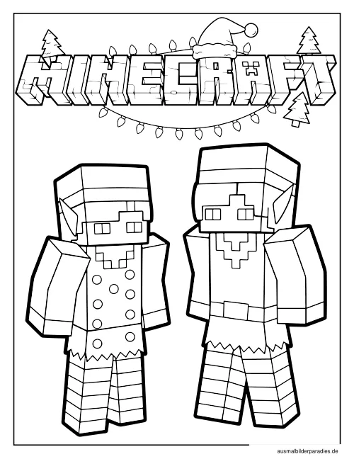 Minecraft Ausmalbild 7 - kostenlos zum Ausdrucken