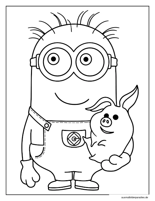 Minions Ausmalbild 11 - kostenlos zum Ausdrucken