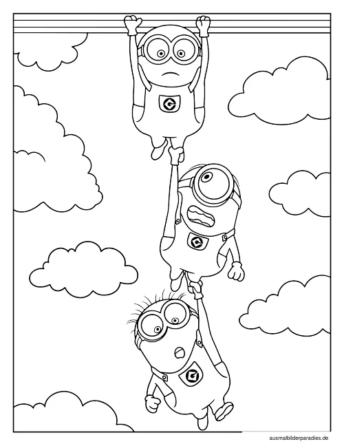 Minions Ausmalbild 12 - kostenlos zum Ausdrucken